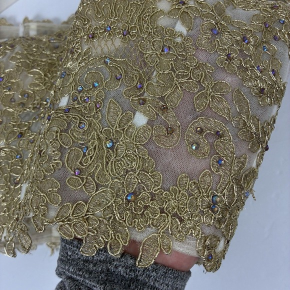 Sherri Hill Gold Formal Wear Top Sz 00 XS Beaded Pageant Prom - Picture 5 of 12